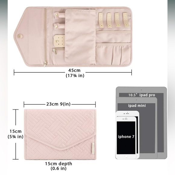 NWT BAGSMART Travel Jewelry Organizer Medium Soft pink - Picture 2 of 8